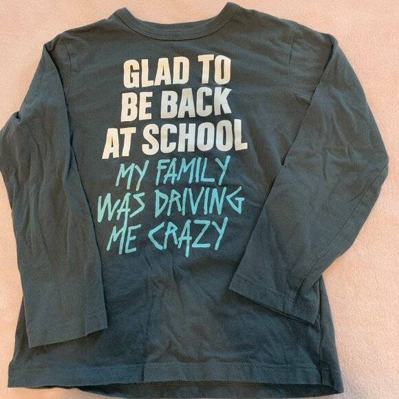 Glad to be back at School Long Sleeve Shirt Size 5/6 - Picture 1 of 2